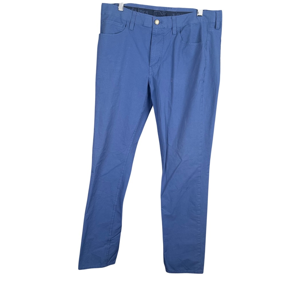 Vineyard Vines Mens Blue On-The-Go 5-Pocket Performance Pants 34x32